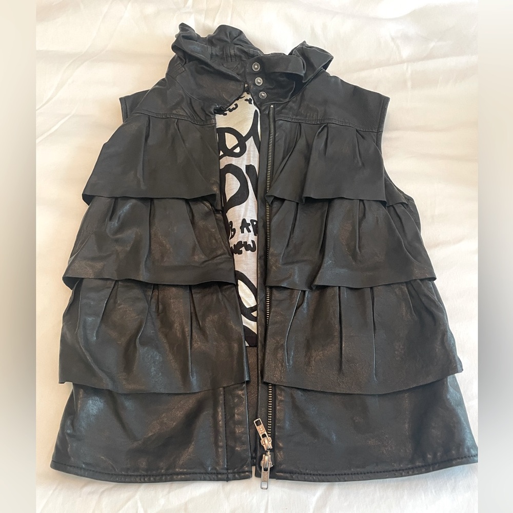 DVF leather vest